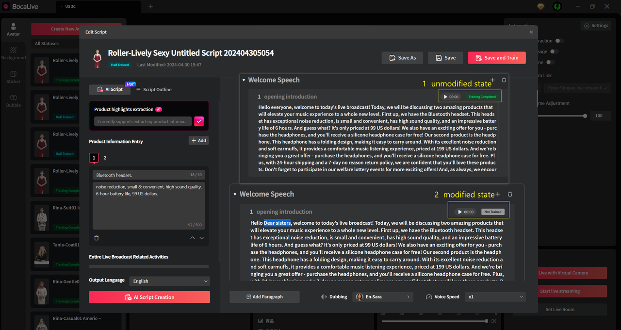 Live Stream Script Saving and Modification Guide - BocaLive Help Center